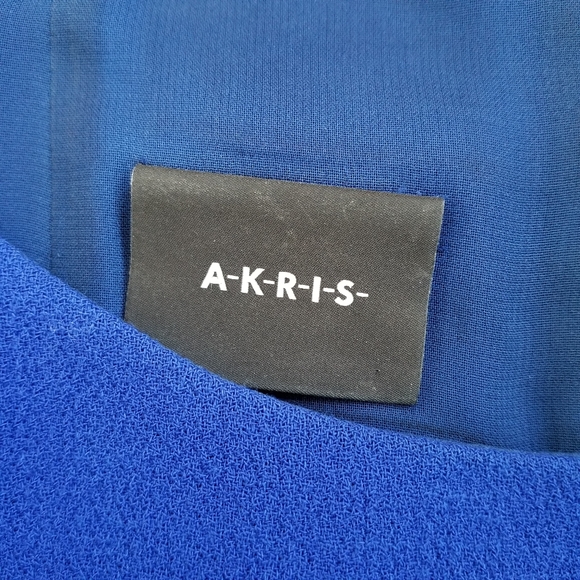 🌸 Akris Wool Crepe Double-Face Sleeveless Sheath Dress in Royal Blue Size 8 - Picture 4 of 10